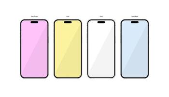 Four mobile phone frames four colors new model year 2022 vector