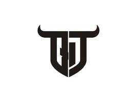 Initial QT Bull Logo Design. vector