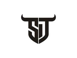 Initial ST Bull Logo Design. vector