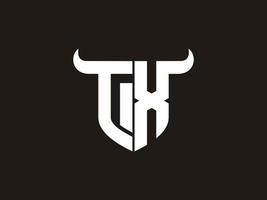 Initial TX Bull Logo Design. vector