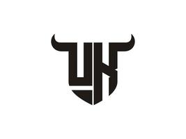 Initial UK Bull Logo Design. vector