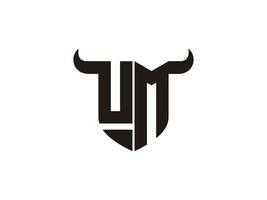 Initial UM Bull Logo Design. vector