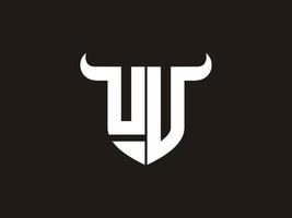 Initial UV Bull Logo Design. vector