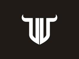 Initial VV Bull Logo Design. vector