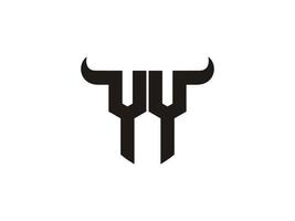 Initial YY Bull Logo Design. vector