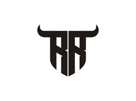 Initial RR Bull Logo Design. vector