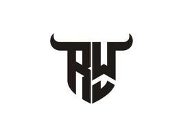Initial RW Bull Logo Design. vector