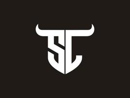 Initial SL Bull Logo Design. vector