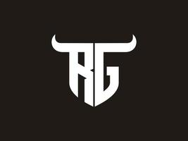 Initial RG Bull Logo Design. vector