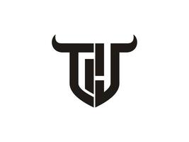 Initial TJ Bull Logo Design. vector