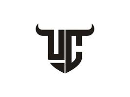 Initial UC Bull Logo Design. vector