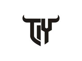 Initial TY Bull Logo Design. vector