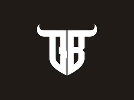 Initial QB Bull Logo Design. vector