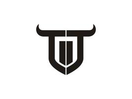 Initial TT Bull Logo Design. vector