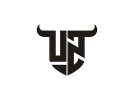 Initial UZ Bull Logo Design. vector