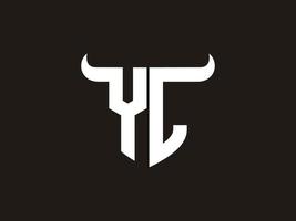 diseño inicial del logotipo de toro yl. vector