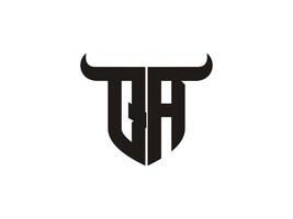 diseño inicial del logo del toro qa. vector