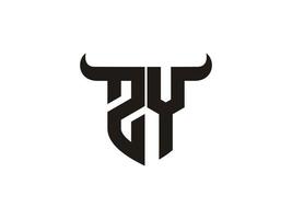 Initial ZY Bull Logo Design. vector