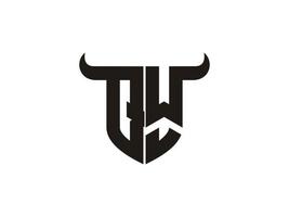 Initial QW Bull Logo Design. vector