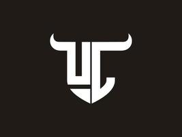 Initial UL  Bull Logo Design. vector