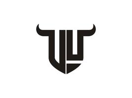 Initial VU Bull Logo Design. vector