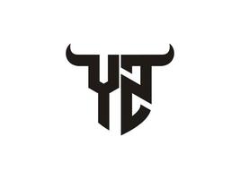 Initial YZ Bull Logo Design. vector