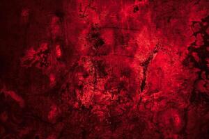 Scary dark red grunge wall concrete cement texture background photo