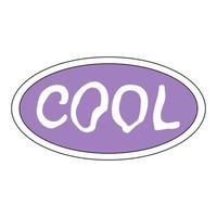 Sticker with positive phrase good vibes. Vector colorful element in 1990s style. Retro object isolated on a white background