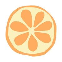 rodajas de naranja en un estilo plano dibujado a mano. fruta vectorial aislada en un fondo blanco vector