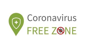 Banner with a covid 19 free zone message vector