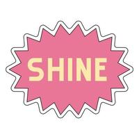 Sticker with positive phrase good vibes. Vector colorful element in 1990s style. Retro object isolated on a white background