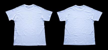 plain t-shirts for mockup design. blank t-shirts from the front and back view isolated background photo