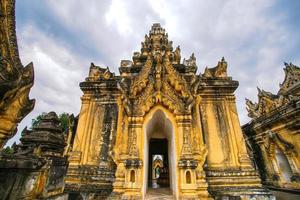 Maha Aungmye Bonzan Monastery, commonly known as the Me Nu Brick Monastery, a historic Buddhist monastery in Inwa, Mandalay region, Myanmar photo