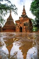 Yadana Hsemee Pagoda, a place consist of pagoda complex and Buddha image inside, Inwa, Mandalay, Myanmar photo