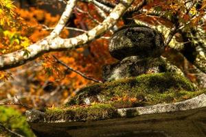 Autumn scene of Kurama-dera, a temple situated at the base of Mount Kurama in the far north of Kyoto Prefecture, Kansai, Japan photo