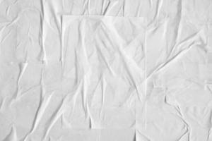 Blank white crumpled and creased paper poster texture photo