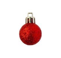 Red Christmas ball isolated on white background photo