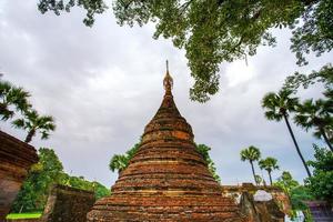 Yadana Hsemee Pagoda, a place consist of pagoda complex and Buddha image inside, Inwa, Mandalay, Myanmar photo