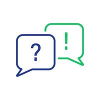 Exclamation Mark and Question Mark on Speech Bubble Line Icon. Information Linear Pictogram. Dialog Talk, Social Discussion Ask and Answer Outline Icon. Editable Stroke. Isolated Vector Illustration.