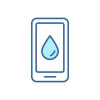 Water Drink Reminder Linear Icon. App of Daily Water Tracker for Mobile Phone. Smartphone with Application for remind Drink Dose. Water Planner Line Icon. Editable stroke. Vector illustration.