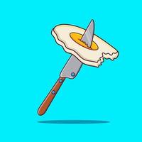 vector de ilustración de huevo y cuchillo para icono de restaurante