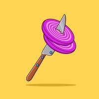 Slice of union and knife vector illustration