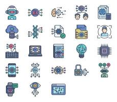 Artificial Intelligence icon set vector