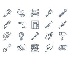 Construction and engineering tools icon set vector