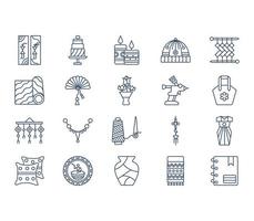 Handmade and craft icon set vector