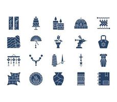 Handmade and craft icon set vector