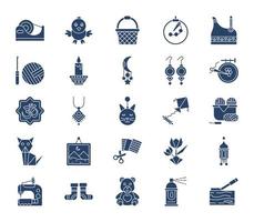 Handmade and craft icon set vector