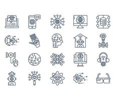 Artificial Intelligence icon set vector