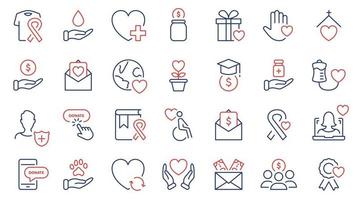 Charity Donate Hope and Love Line Icon. Volunteer Group Community Service Support Linear Pictogram. Help Hand, Friendship Social Care Outline Icon. Editable Stroke. Isolated Vector Illustration.