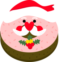 Kerstmis donut.verpakking papier. Kerstmis afdrukken benodigdheden. vrolijk Kerstmis partij mensen vieren Kerstmis vlak illustratie png